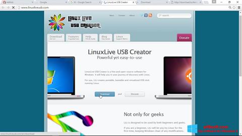 Zrzut ekranu LinuxLive USB Creator na Windows 8