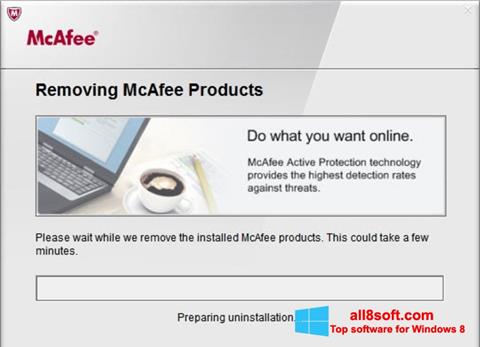 Zrzut ekranu McAfee Consumer Product Removal Tool na Windows 8