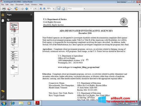 Zrzut ekranu Adobe Reader na Windows 8