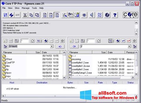 Zrzut ekranu Core FTP na Windows 8