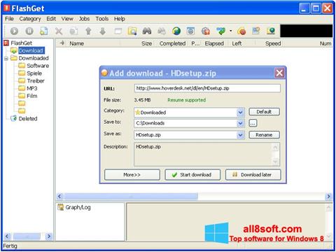 Zrzut ekranu FlashGet na Windows 8