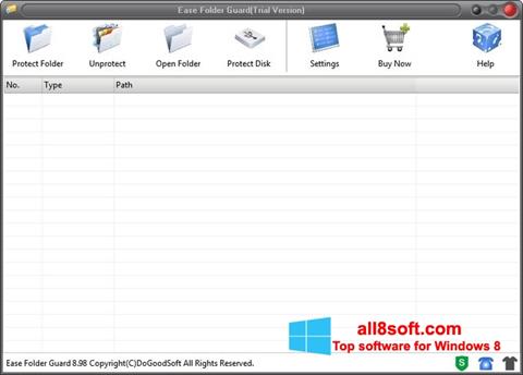 Zrzut ekranu Folder Guard na Windows 8