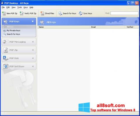 Zrzut ekranu PGP Desktop na Windows 8