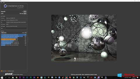 Zrzut ekranu CINEBENCH na Windows 8