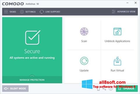 Zrzut ekranu Comodo Antivirus na Windows 8