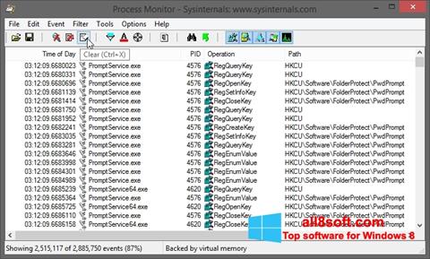 Zrzut ekranu Process Monitor na Windows 8