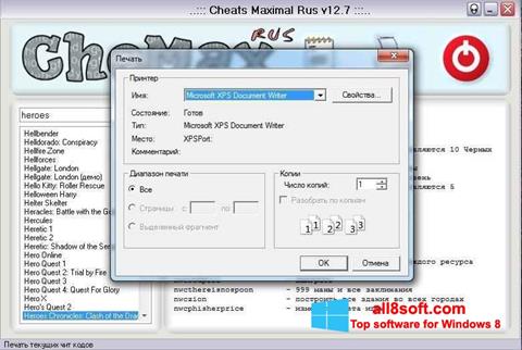 Zrzut ekranu CheMax na Windows 8