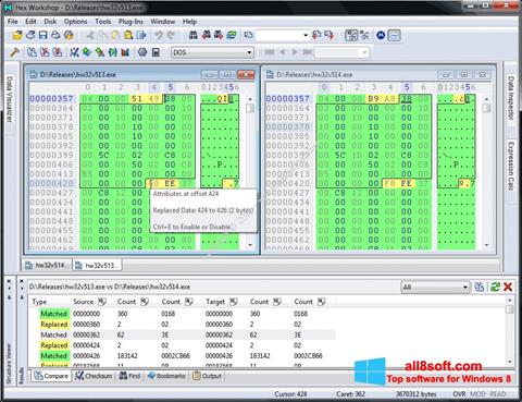 Zrzut ekranu Hex Workshop na Windows 8