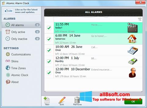 Zrzut ekranu Atomic Alarm Clock na Windows 8