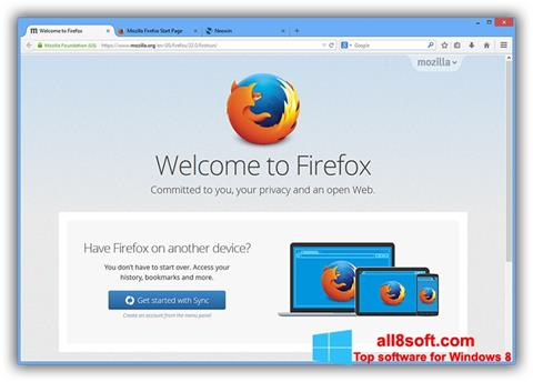 Zrzut ekranu Mozilla Firefox Offline Installer na Windows 8