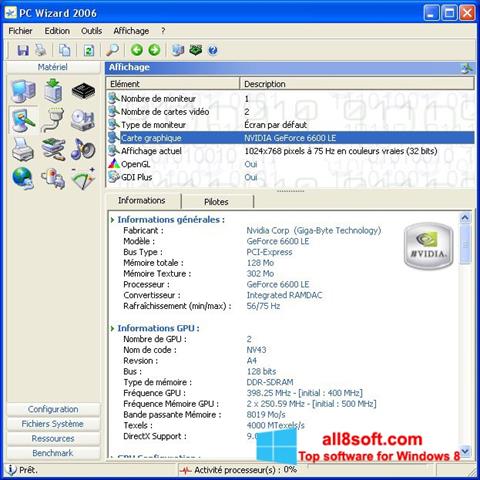 Zrzut ekranu PC Wizard na Windows 8
