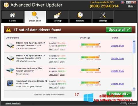 Zrzut ekranu Advanced Driver Updater na Windows 8