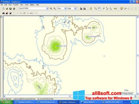 Zrzut ekranu MapSource na Windows 8