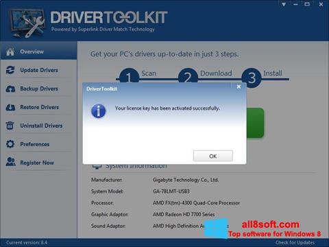 Zrzut ekranu Driver Toolkit na Windows 8