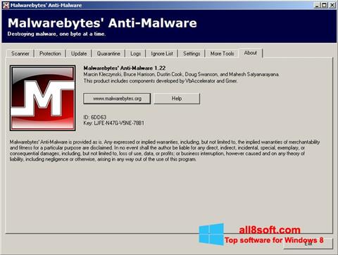 Zrzut ekranu Malwarebytes Anti-Malware Free na Windows 8