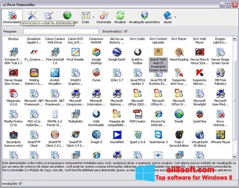 Zrzut ekranu Revo Uninstaller Pro na Windows 8