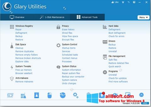 Zrzut ekranu Glary Utilities Pro na Windows 8