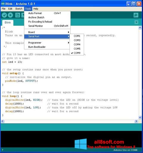 Zrzut ekranu Arduino na Windows 8