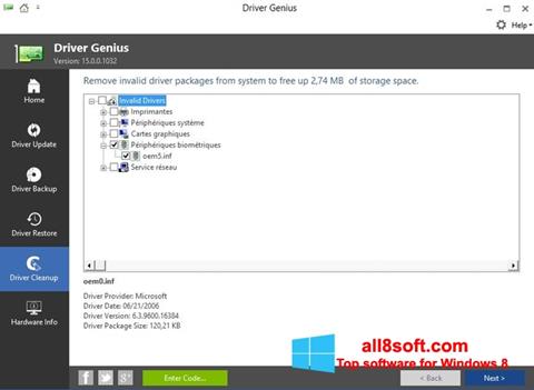 Zrzut ekranu Driver Genius na Windows 8