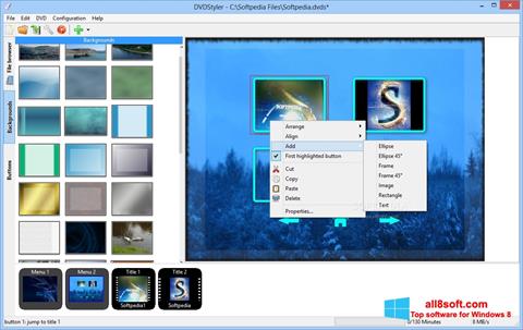 Zrzut ekranu DVDStyler na Windows 8