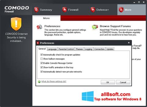 Zrzut ekranu Comodo Firewall na Windows 8