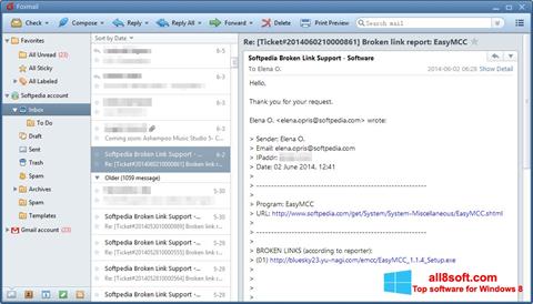 Zrzut ekranu FoxMail na Windows 8