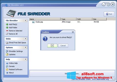 Zrzut ekranu File Shredder na Windows 8
