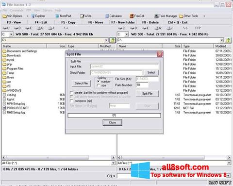 Zrzut ekranu File Master na Windows 8