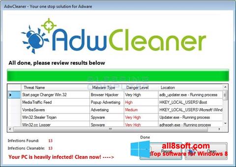 Zrzut ekranu AdwCleaner na Windows 8