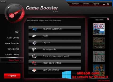 Zrzut ekranu Game Booster na Windows 8