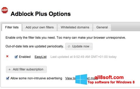 Zrzut ekranu Adblock Plus na Windows 8