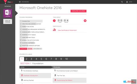 Zrzut ekranu Microsoft OneNote na Windows 8