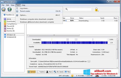 Zrzut ekranu qBittorrent na Windows 8