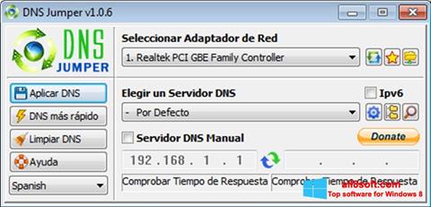 Zrzut ekranu DNS Jumper na Windows 8
