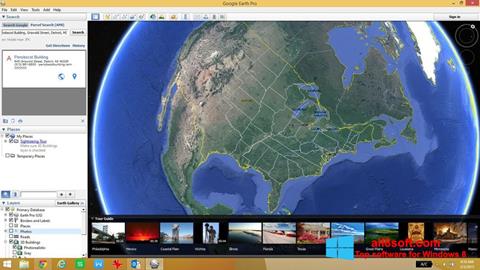 Zrzut ekranu Google Earth na Windows 8