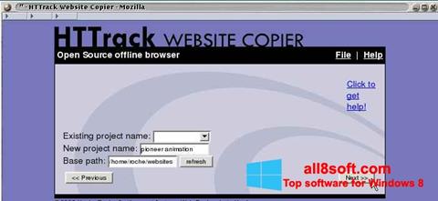 Zrzut ekranu HTTrack Website Copier na Windows 8