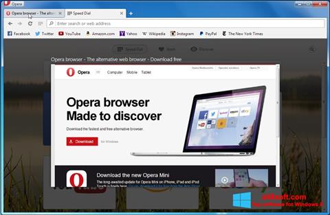 Zrzut ekranu Opera Developer na Windows 8