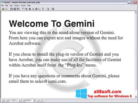 Zrzut ekranu Gemini na Windows 8