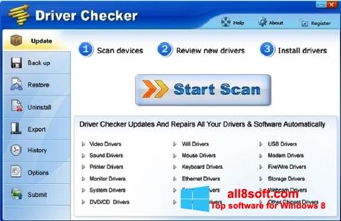 Zrzut ekranu Driver Checker na Windows 8