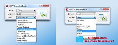Zrzut ekranu ABBYY Screenshot Reader na Windows 8