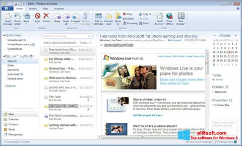 Zrzut ekranu Windows Live Mail na Windows 8