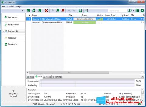 Zrzut ekranu BitTorrent na Windows 8