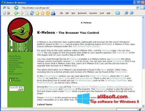 Zrzut ekranu K-Meleon na Windows 8