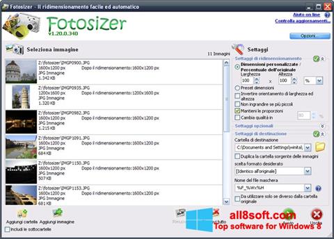 Zrzut ekranu Fotosizer na Windows 8