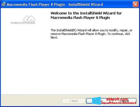 Zrzut ekranu Macromedia Flash Player na Windows 8