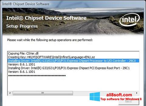 Zrzut ekranu Intel Chipset Device Software na Windows 8