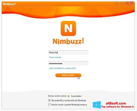 Zrzut ekranu Nimbuzz na Windows 8
