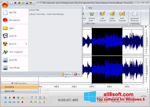 Zrzut ekranu Free Audio Editor na Windows 8