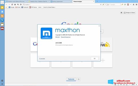 Zrzut ekranu Maxthon na Windows 8
