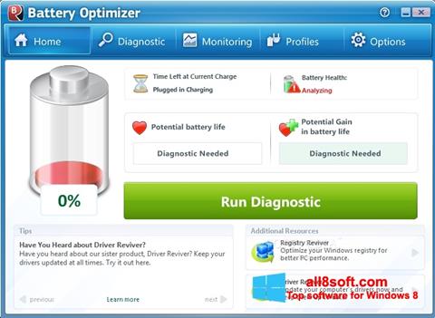 Zrzut ekranu Battery Optimizer na Windows 8
